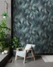Decoprint Feature Walls vinyl, vlies anyagú, kék, zöld színű, hullámos, Modern poszter