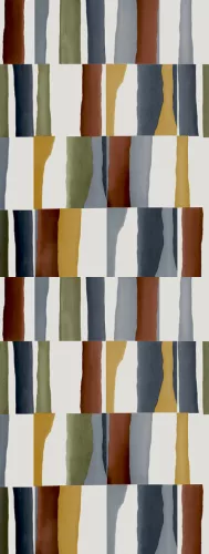 Decoprint Feature Walls vinyl, vlies anyagú, fehér, kék, zöld, mustárárga, barna színű, geometriai, Modern poszter