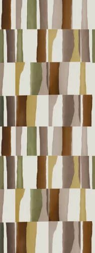 Decoprint Feature Walls vinyl, vlies anyagú, fehér, barna, zöld, mustársárga színű, geometriai, Modern poszter