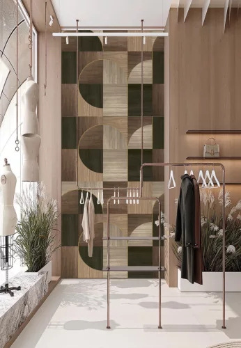 Decoprint Feature Walls vinyl, vlies anyagú, barna, fekete színű, geometriai, Modern poszter