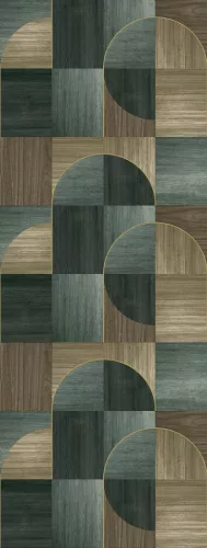 Decoprint Feature Walls vinyl, vlies anyagú, zöld, barna színű, geometriai, Modern poszter