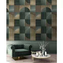   Decoprint Feature Walls vinyl, vlies anyagú, zöld, barna színű, geometriai, Modern poszter