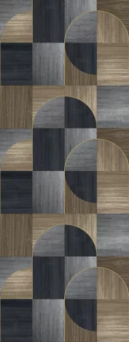 Decoprint Feature Walls vinyl, vlies anyagú, kék, barna színű, geometriai, Modern poszter