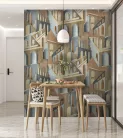 Decoprint Feature Walls vinyl, vlies anyagú, kék, barna színű, épület, Modern poszter