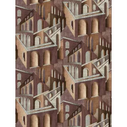   Decoprint Feature Walls vinyl, vlies anyagú, barna, szürke színű, épület, Modern poszter