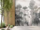 Decoprint Feature Walls vinyl, vlies anyagú, kék, mályva, törtfehér színű, fás, Modern poszter