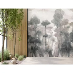   Decoprint Feature Walls vinyl, vlies anyagú, kék, mályva, törtfehér színű, fás, Modern poszter