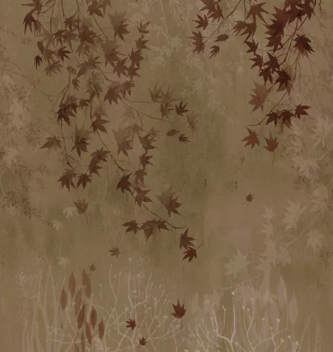 Decoprint Feature Walls vinyl, vlies anyagú, barna színű, leveles, Modern poszter