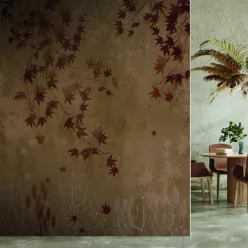   Decoprint Feature Walls vinyl, vlies anyagú, barna színű, leveles, Modern poszter