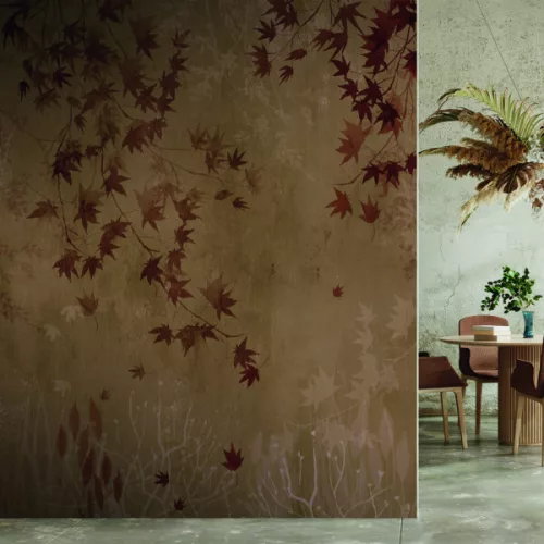 Decoprint Feature Walls vinyl, vlies anyagú, barna színű, leveles, Modern poszter