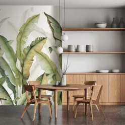   Decoprint Feature Walls vinyl, vlies anyagú, zöld, barna, fehér színű, leveles, Modern poszter
