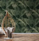 Decoprint Feature Walls vinyl, vlies anyagú, fekete, zöld színű, leveles, Modern poszter