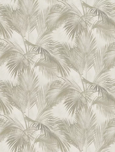 Decoprint Feature Walls vinyl, vlies anyagú, törtfehér, homok színű, leveles, Modern poszter