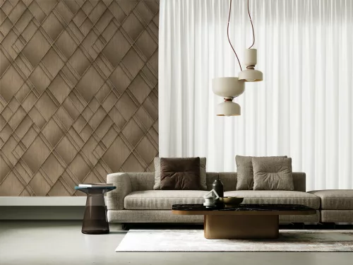 Decoprint Feature Walls vinyl, vlies anyagú, barna színű, geometriai, Modern poszter