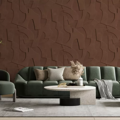 Decoprint Feature Walls vinyl, vlies anyagú, barna színű, 3d, geometriai, Modern poszter