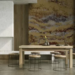   Decoprint Feature Walls vinyl, vlies anyagú, szürke, barna, mustársárga színű, foltos, Modern poszter