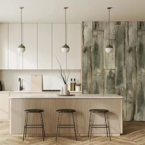 Decoprint Feature Walls vinyl, vlies anyagú, zöld, beige színű, famintás, foltos, Modern poszter