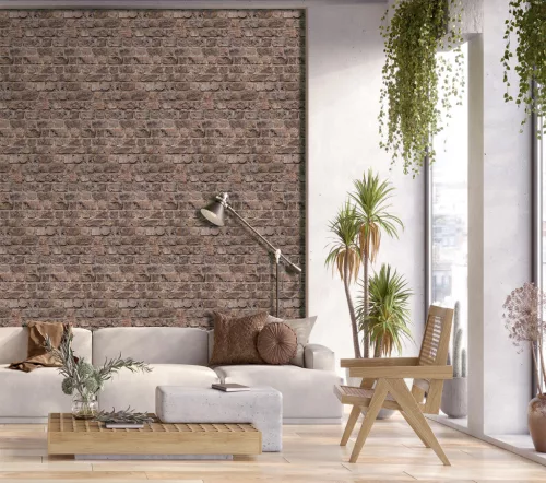 Decoprint Feature Walls vinyl, vlies anyagú, barna színű, téglamintás, Modern poszter