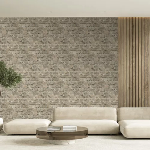 Decoprint Feature Walls vinyl, vlies anyagú, homok színű, téglamintás, Modern poszter