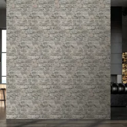   Decoprint Feature Walls vinyl, vlies anyagú, kék, szürke, barna színű, téglamintás, Modern poszter
