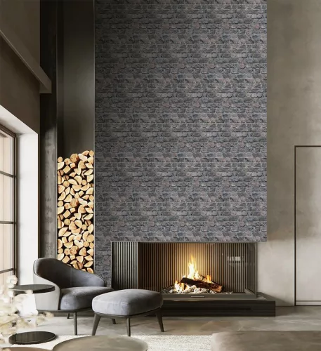 Decoprint Feature Walls vinyl, vlies anyagú, kék, barna színű, téglamintás, Modern poszter