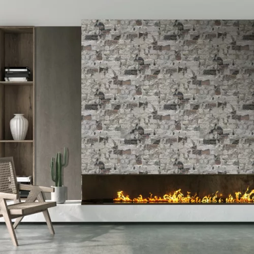 Decoprint Feature Walls vinyl, vlies anyagú, szürke, barna színű, téglamintás, Modern poszter