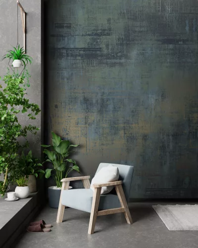Decoprint Feature Walls vinyl, vlies anyagú, kék, mustársárga színű, foltos, Modern poszter