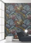 Decoprint Feature Walls vinyl, vlies anyagú, kék, lila, zöld, barna színű, leveles, Modern poszter