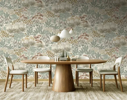 Decoprint Feature Walls vinyl, vlies anyagú, szürke, barna, beige színű, növényes , Modern poszter