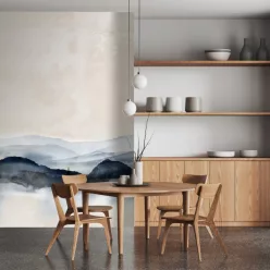   Decoprint Feature Walls vinyl, vlies anyagú, kék, beige színű, hegyvidék, festmény , Modern poszter