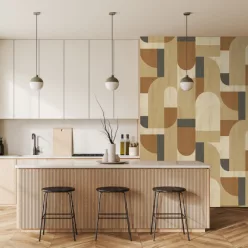  Decoprint Feature Walls vinyl, vlies anyagú, barna, szürke színű, geometriai, Modern poszter