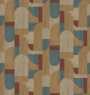 Decoprint Feature Walls vinyl, vlies anyagú, barna, türkiz színű, geometriai, Modern poszter