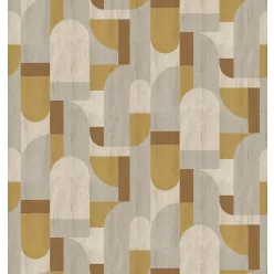   Decoprint Feature Walls vinyl, vlies anyagú, mustársárga, szürke, beige színű, geometriai, Modern poszter