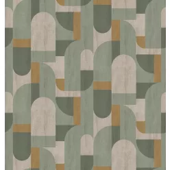   Decoprint Feature Walls vinyl, vlies anyagú, zöld, beige színű, geometriai, Modern poszter