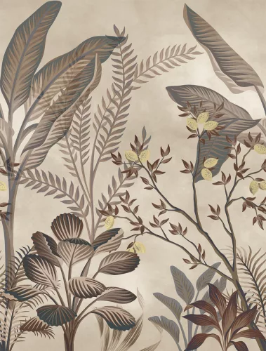 Decoprint Feature Walls vinyl, vlies anyagú, barna, beige, sárga színű, növényes , Modern poszter
