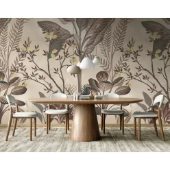   Decoprint Feature Walls vinyl, vlies anyagú, barna, beige, sárga színű, növényes , Modern poszter