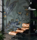 Decoprint Feature Walls vinyl, vlies anyagú, narancssárga, kék, zöld, barna színű, növényes , Modern poszter