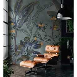   Decoprint Feature Walls vinyl, vlies anyagú, narancssárga, kék, zöld, barna színű, növényes , Modern poszter