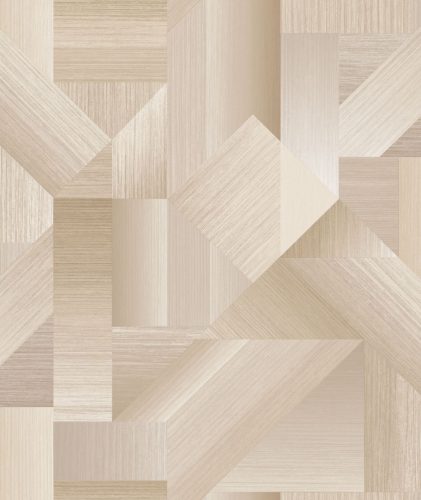 ICH TexStyle vlies anyagú barna, beige színű famintás, geometriai modern tapéta