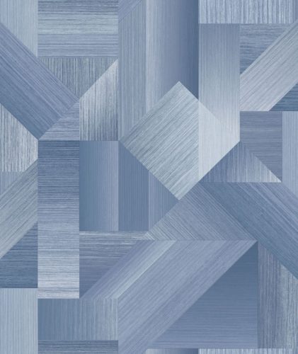 ICH TexStyle vlies anyagú kék színű famintás, geometriai modern tapéta