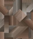 ICH TexStyle vlies anyagú barna színű famintás, geometriai modern tapéta