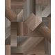 ICH TexStyle vlies anyagú barna színű famintás, geometriai modern tapéta