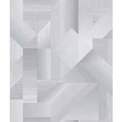   ICH TexStyle vlies anyagú szürke, gyöngyház színű famintás, geometriai modern tapéta
