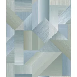   ICH TexStyle vlies anyagú zöld, türkiz színű famintás, geometriai modern tapéta