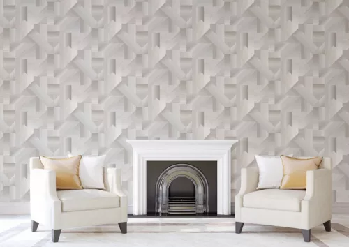 ICH TexStyle vlies anyagú szürke, beige színű geometriai modern tapéta