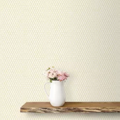   ICH Small Prints vlies anyagú mustársárga, beige színű geometriai romantikus tapéta