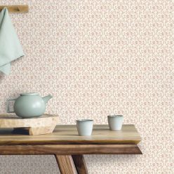   ICH Small Prints vlies anyagú beige, barna, piros színű virágos romantikus tapéta