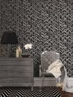 Galerie SPECIAL FX 2 vinyl, vlies anyagú, ezüst, fekete színű, 3d, geometriai, Modern tapéta