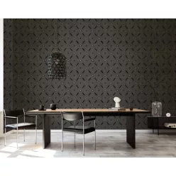   Galerie SPECIAL FX 2 vinyl, vlies anyagú, fekete, ezüst színű, geometriai, Modern tapéta