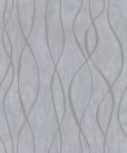 Galerie SPECIAL FX 2 vinyl, vlies anyagú, szürke, ezüst színű, hullámos, vonalas, Modern tapéta